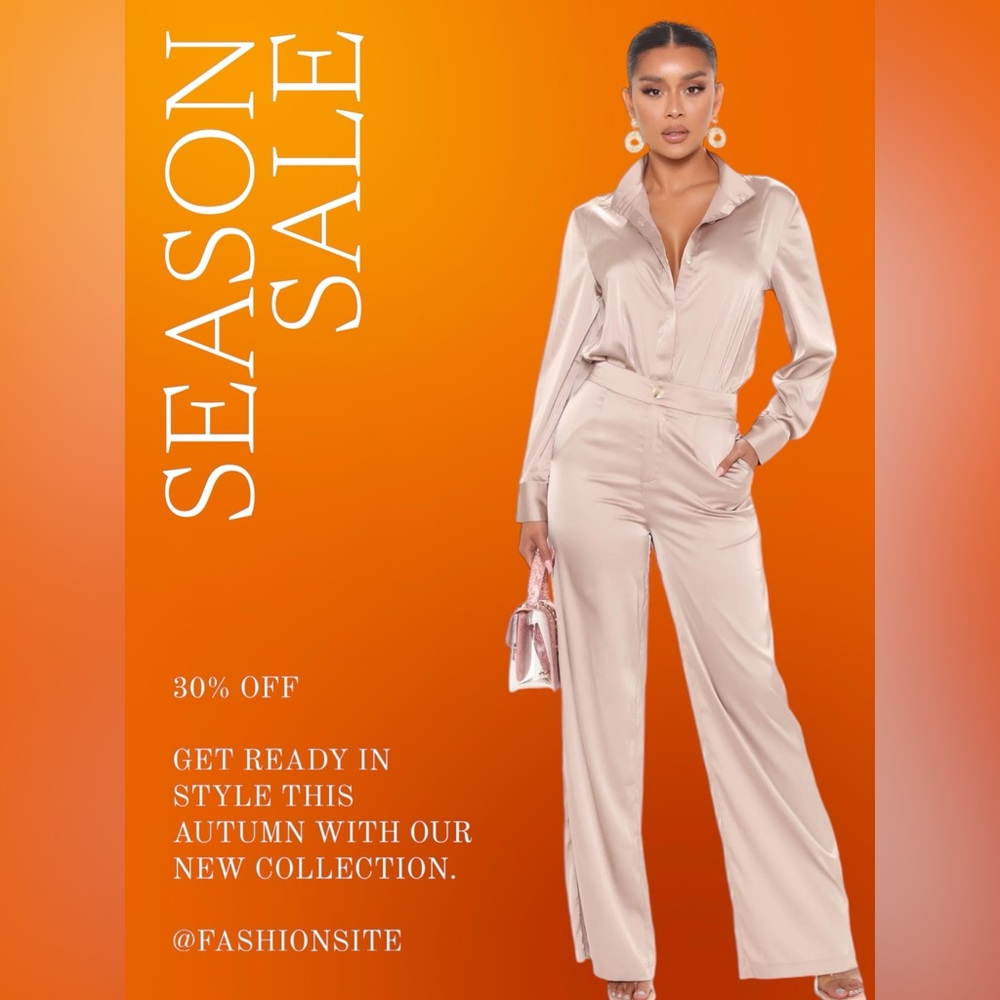 NWT  *sold-out Favorite Satin Pant Set - Taupe Size 1x